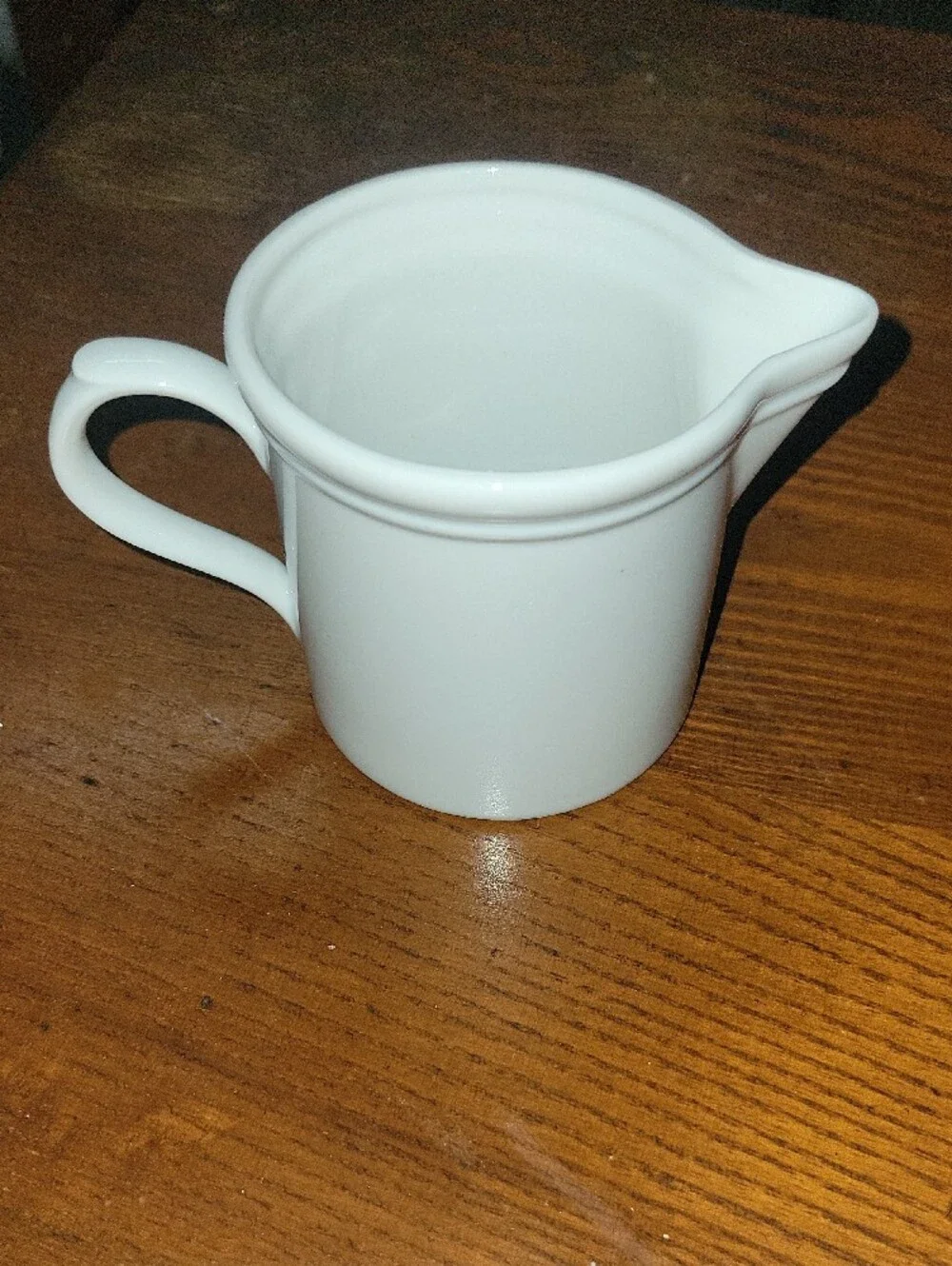 White Ceramic Creamer with Strawberry Floral Motif